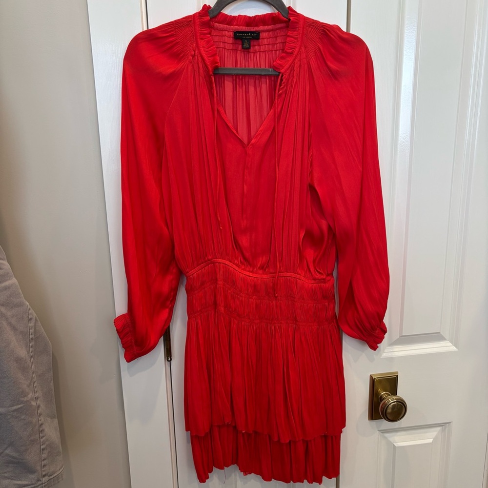 Current Air Red Pleated Dress